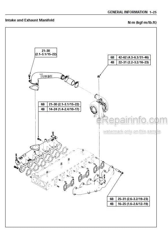 Photo 3 - Isuzu AA-6BG1T AA-6BG1 BB-4BG1T BB-6BG1T Workshop Manual Industrial Diesel Engine