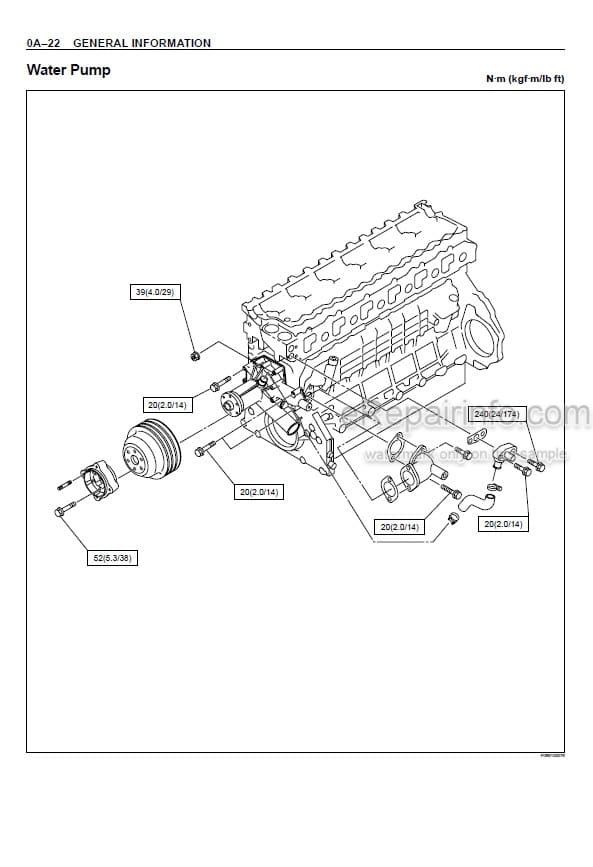 Photo 4 - Isuzu AA-6HK1T BB-6HK1T Workshop Manual Engine