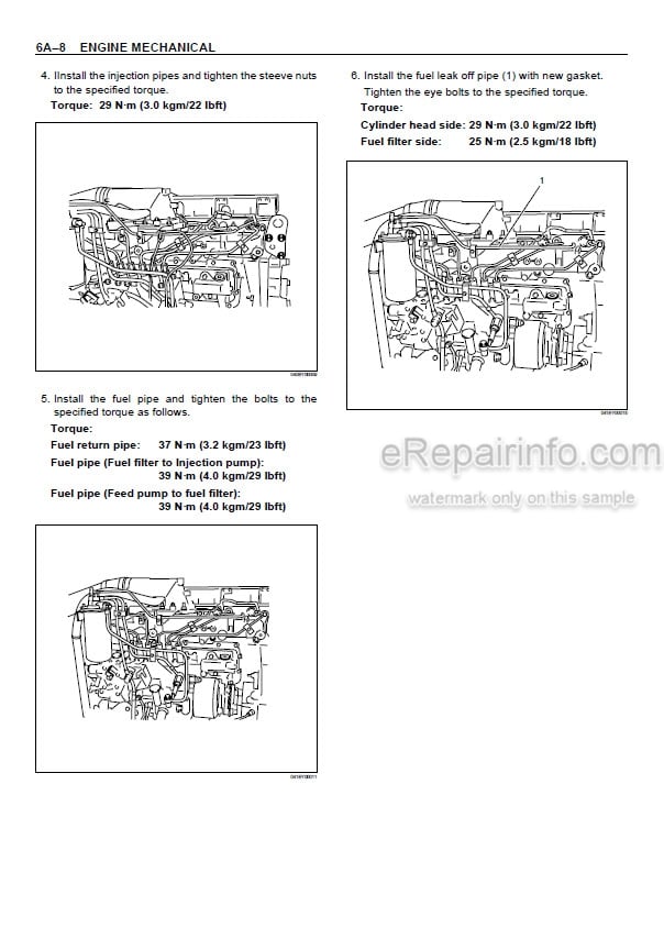 Photo 1 - Isuzu AA-6HK1T BB-6HK1T Workshop Manual Engine