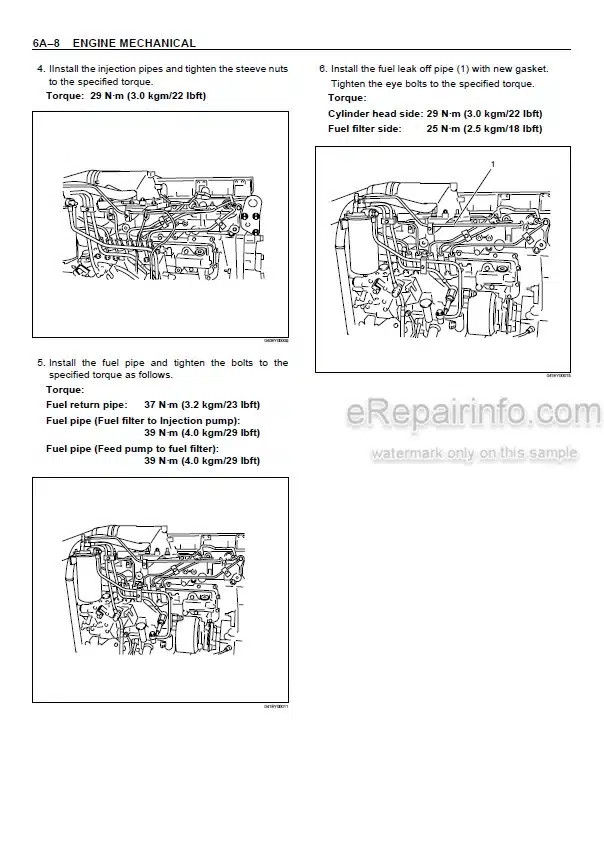 Photo 6 - Isuzu AA-6HK1T BB-6HK1T Workshop Manual Industrial Diesel Engine