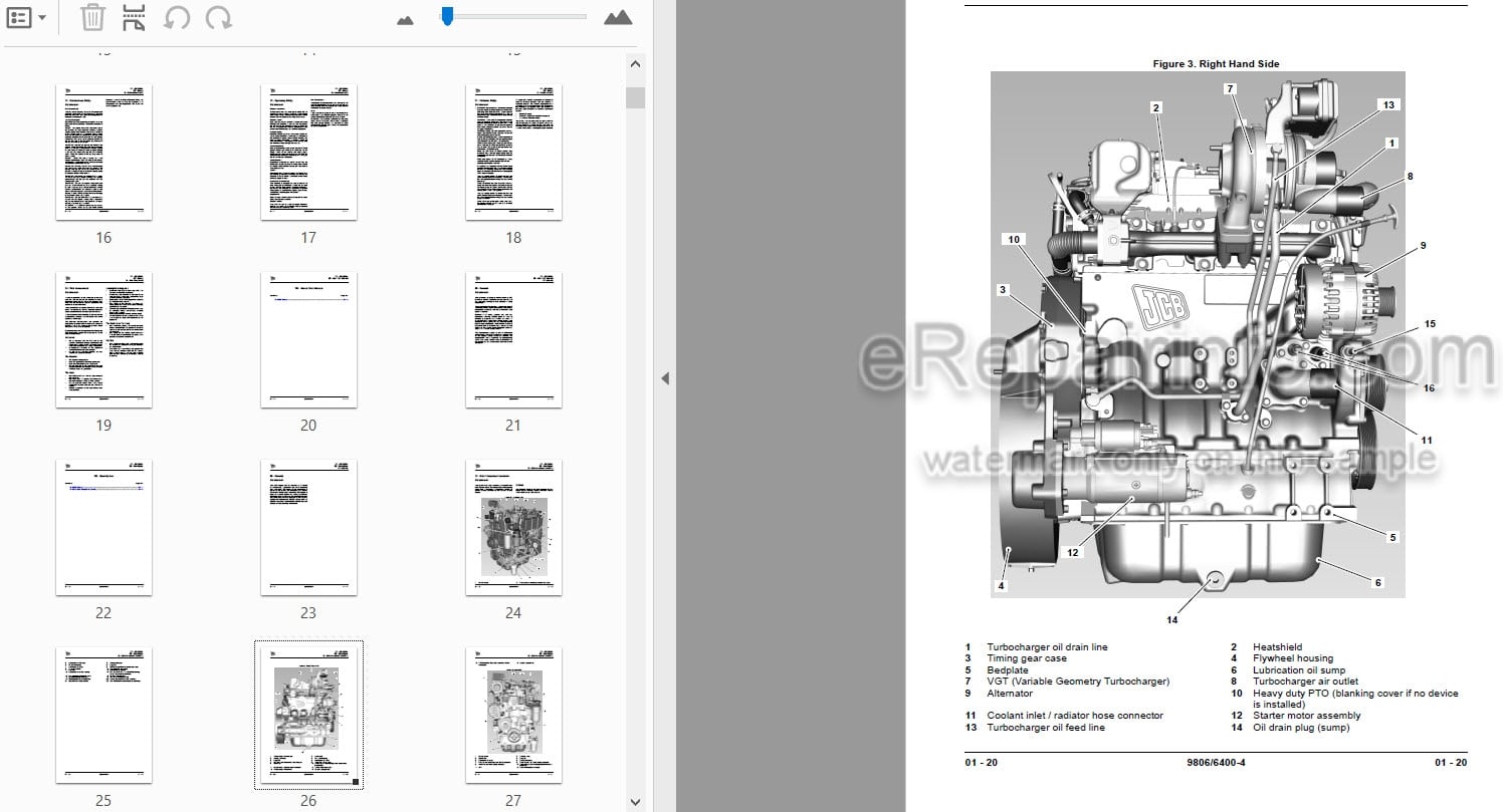 Photo 3 - JCB T4F444 T4F448 Service Manual Elec 4 Cyl Engine
