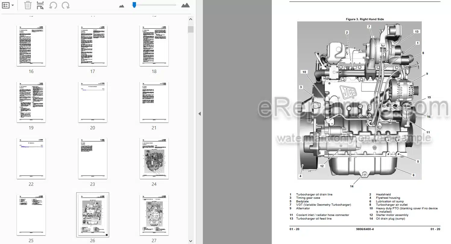 Photo 3 - JCB T4F444 T4F448 Service Manual Elec 4 Cyl Engine