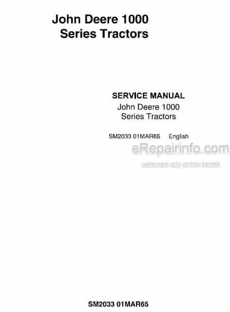 Photo 5 - John Deere 1010 Service Manual Tractor SM2033