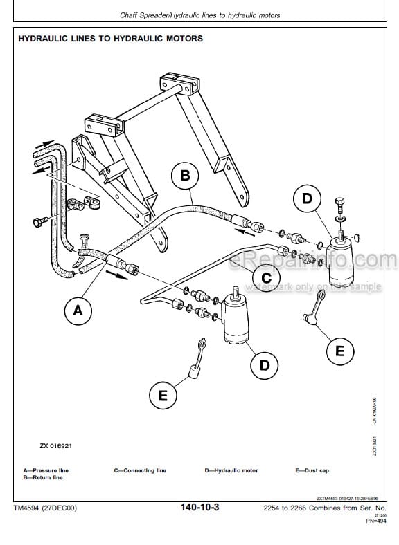 Photo 3 - John Deere 2254 2256 2258 2264 2266 Technical Repair Operation And Test Manual Combine TM4594