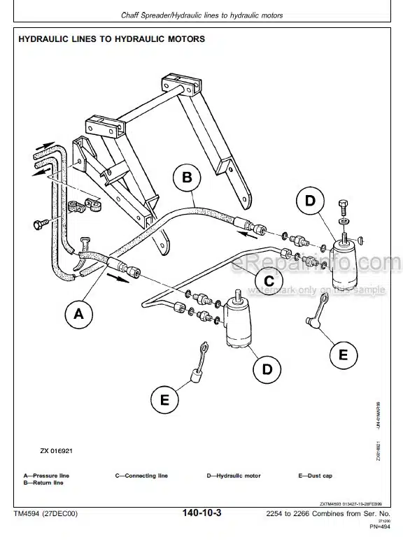 Photo 3 - John Deere 2254 2256 2258 2264 2266 Technical Repair Operation And Test Manual Combine TM4594