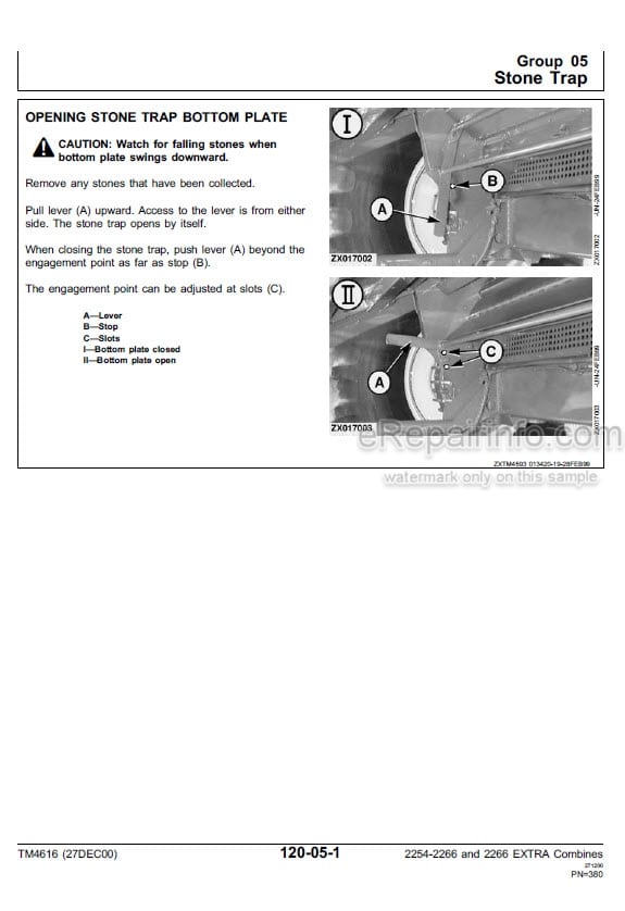 Photo 7 - John Deere 2254 2256 2258 2264 2266 Technical Repair Operation And Test Manual Combine TM4594