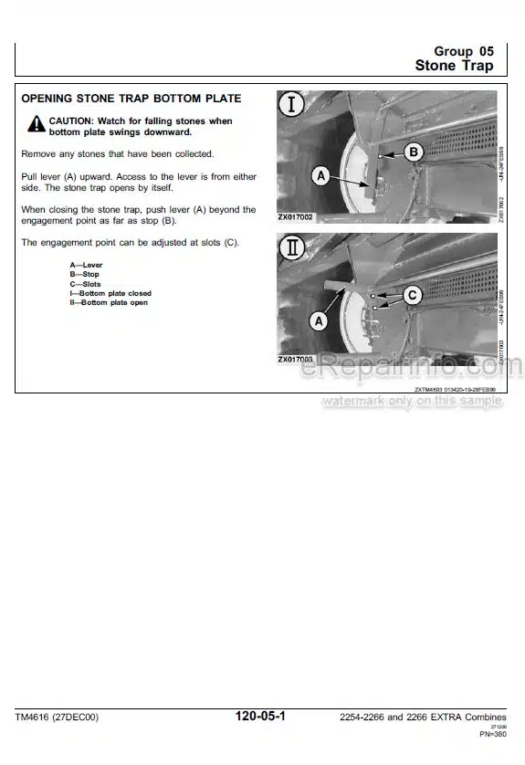 Photo 1 - John Deere 2254 2256 2258 2264 2266 2266 Extra Technical Repair Operation And Test Manual Combine TM4616