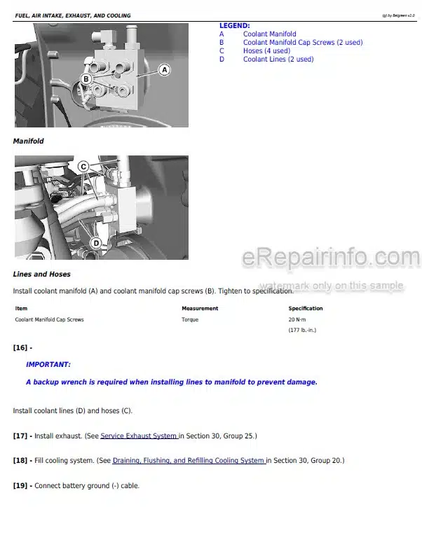 Photo 7 - John Deere 9360R 9410R 9460R 9510R 9560R Repair Manual Tractor TM110719