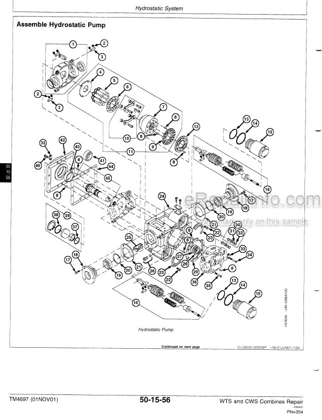 Photo 6 - John Deere 9540 9560 9580 9640 9660 9680WTS 9680CWS Technical Repair Manual Combine TM4697