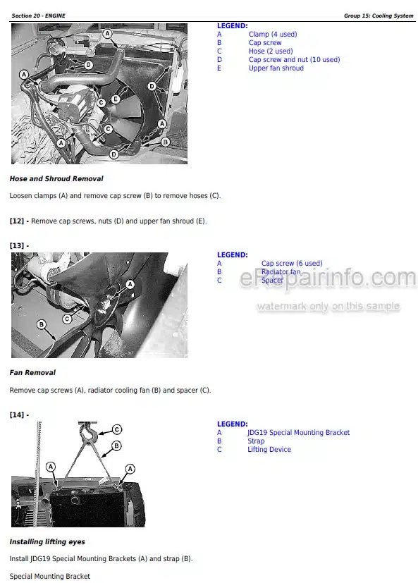 Photo 8 - John Deere W540 W550 W650 W660 T560 T660 T670 C670 Repair Technical Manual Combine TM402619