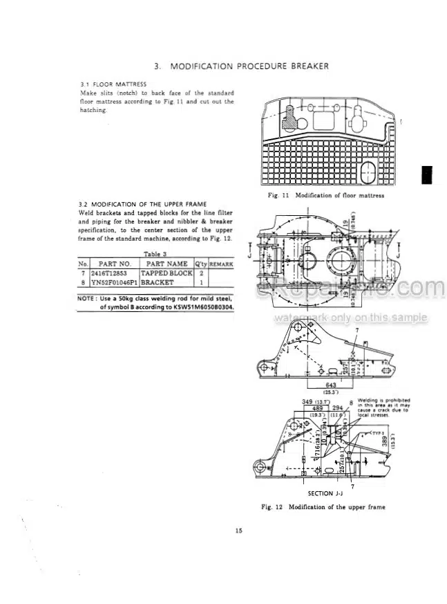 Photo 7 - Kobelco SK200-3 SK200LC-3 Shop Manual Excavator Nibbler Breaker S3YN7106-01NA