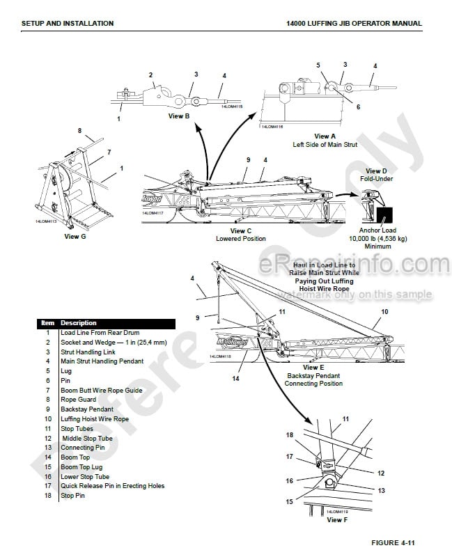 Photo 8 - Manitowoc 14000 Operators Manual Crane Luffing Jib Attachment