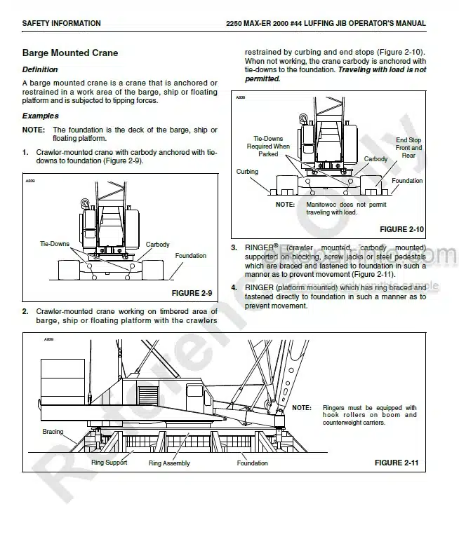 Photo 5 - Manitowoc 2250 Operators Manual Crane Luffing Jib Attachment