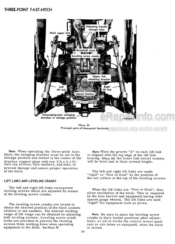 Photo 6 - International 946 1046 1246 Operators Manual Diesel Tractor