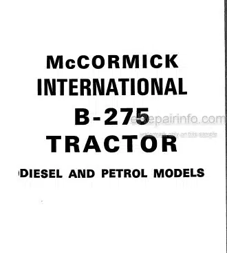 Photo 4 - McCormick International B275 Operators Manual Tractor