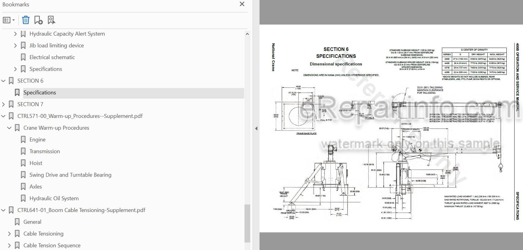 Photo 4 - National Crane 400B Supplement And Operators Service Manual