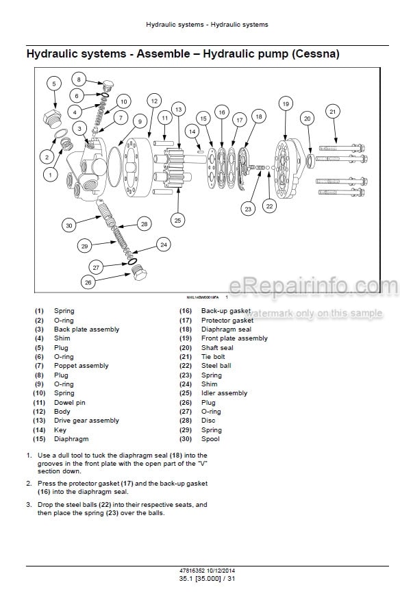 Photo 5 - New Holland 1037 Service Manual Bale Wagon