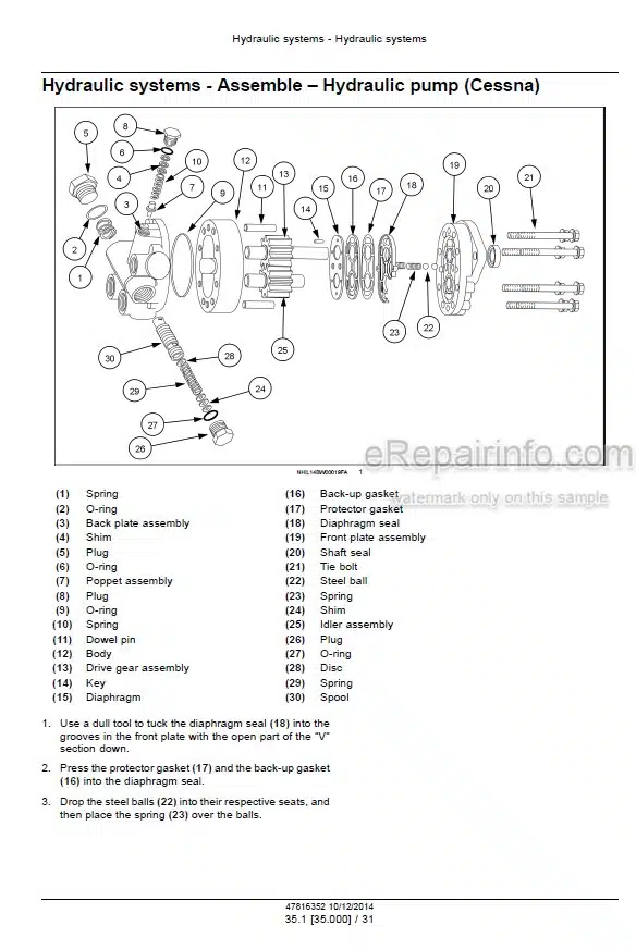 Photo 5 - New Holland 1037 Service Manual Bale Wagon