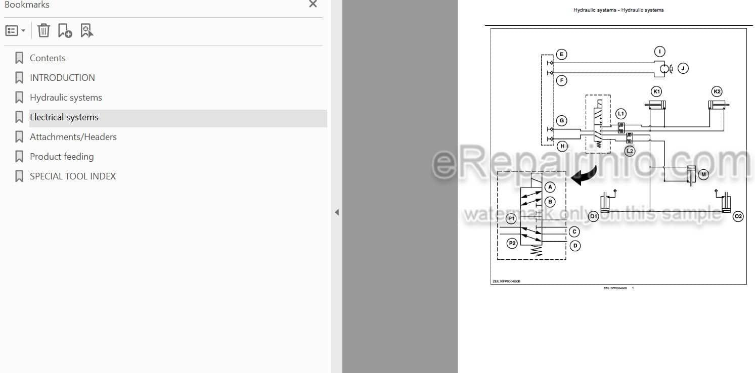 Photo 3 - New Holland 300FP 380FP Service Manual Grass Pickup Header