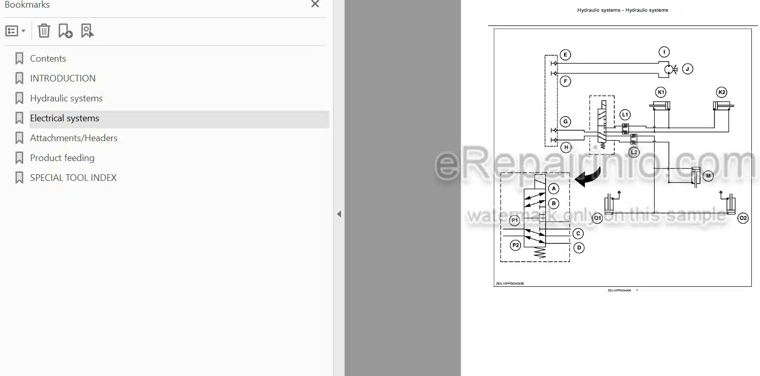 Photo 3 - New Holland 300FP 380FP Service Manual Grass Pickup Header