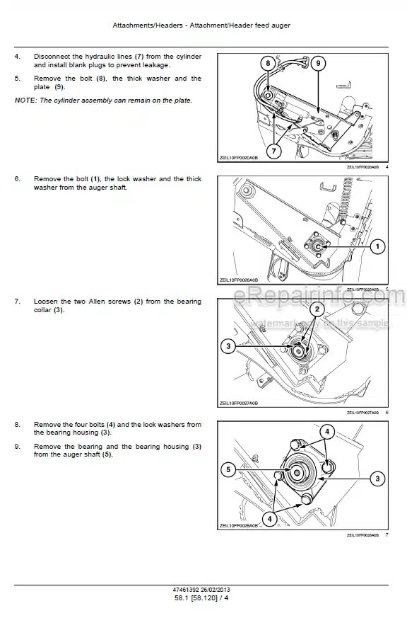 Photo 10 - New Holland 300FP 380FP Service Manual Grass Pickup Header