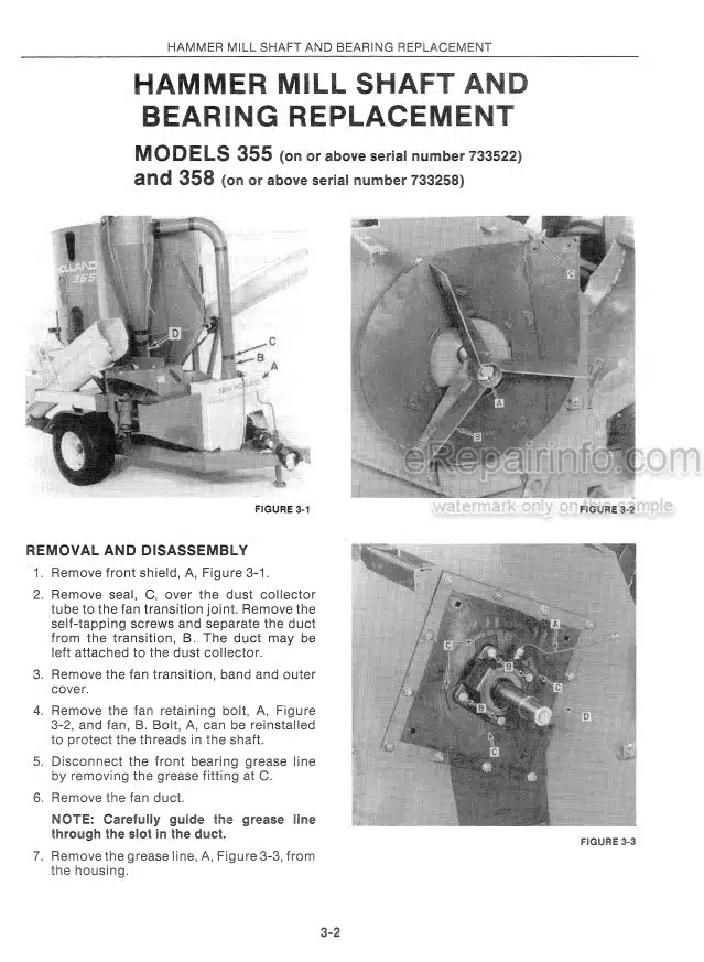 Photo 9 - New Holland 340 350 351 352 353 354 355 357 358 Service Manual Grinder Mixer