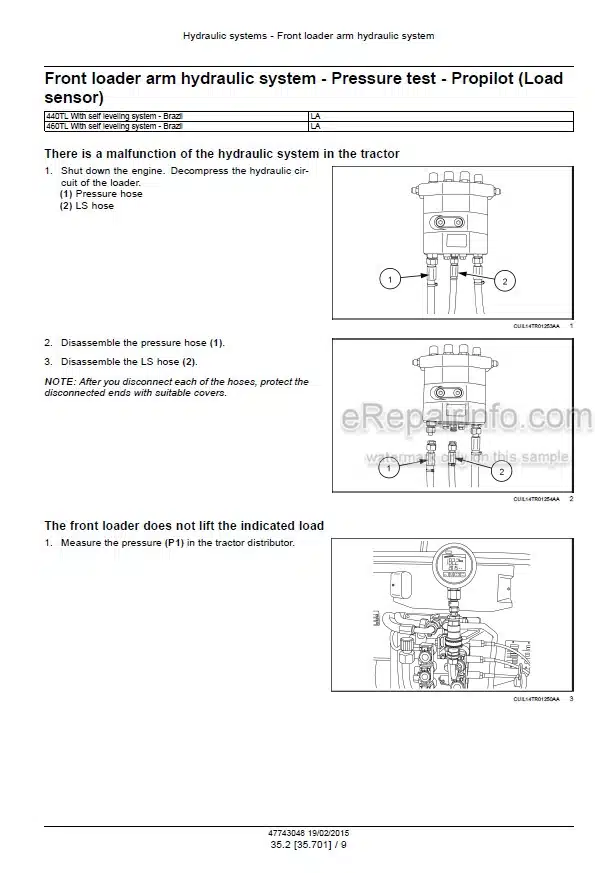 Photo 8 - New Holland 430TL 440TL 450TL 460TL Service Manual Front Loader