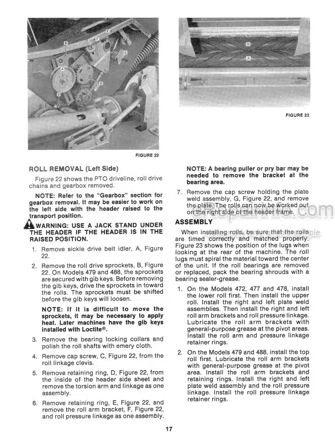 Photo 4 - New Holland 495 Service Manual Haybine Mower Conditioner