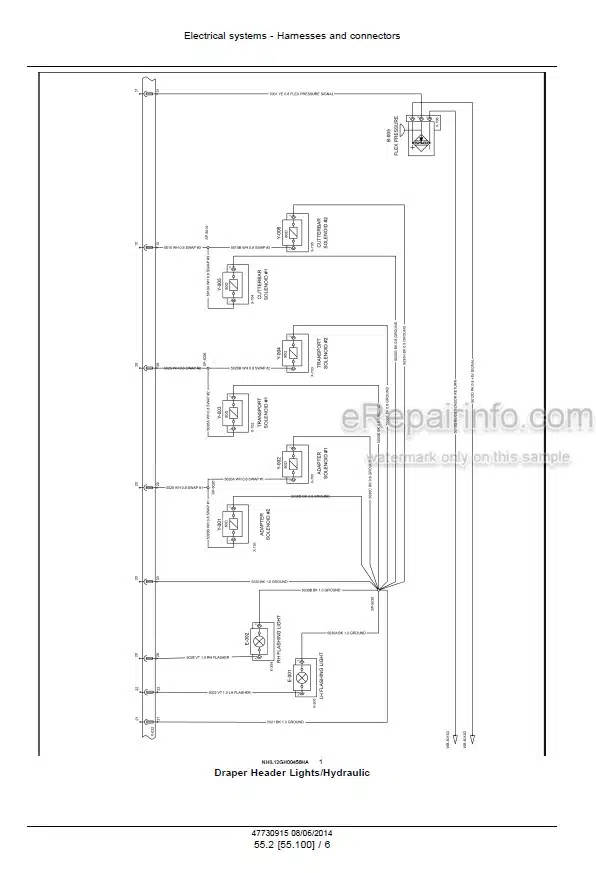 Photo 4 - New Holland 840CD 880CF Service Manual Draper Header