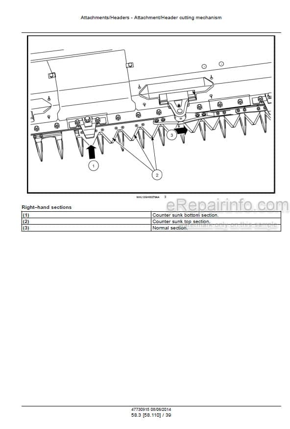 Photo 5 - New Holland 840CD 880CF Service Manual Draper Header