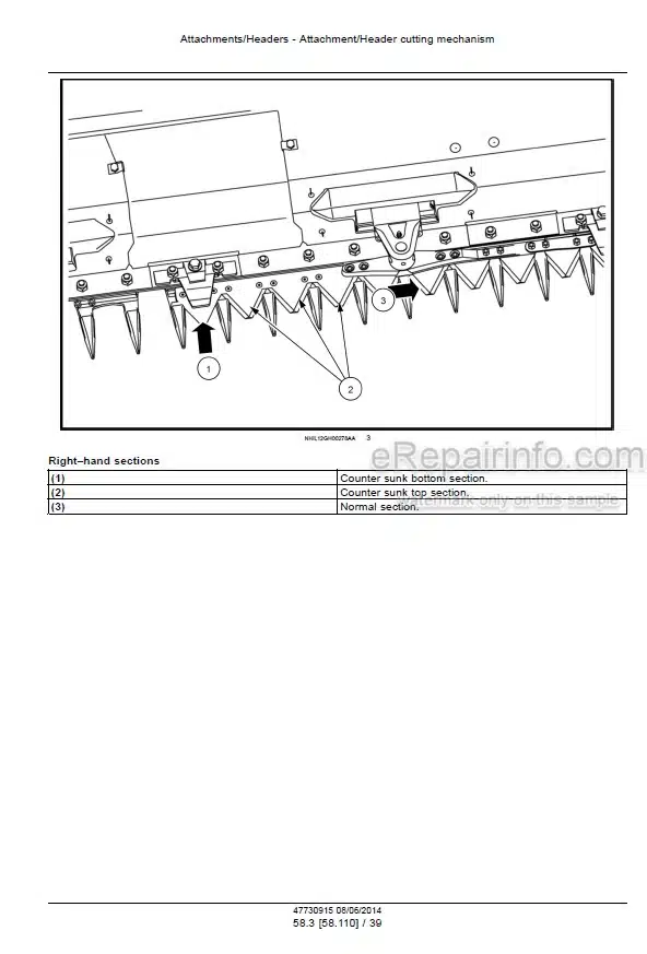 Photo 5 - New Holland 840CD 880CF Service Manual Draper Header