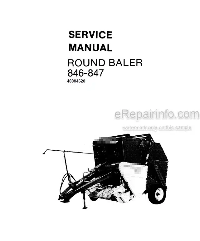 Photo 4 - New Holland 846 847 Service Manual Round Baler