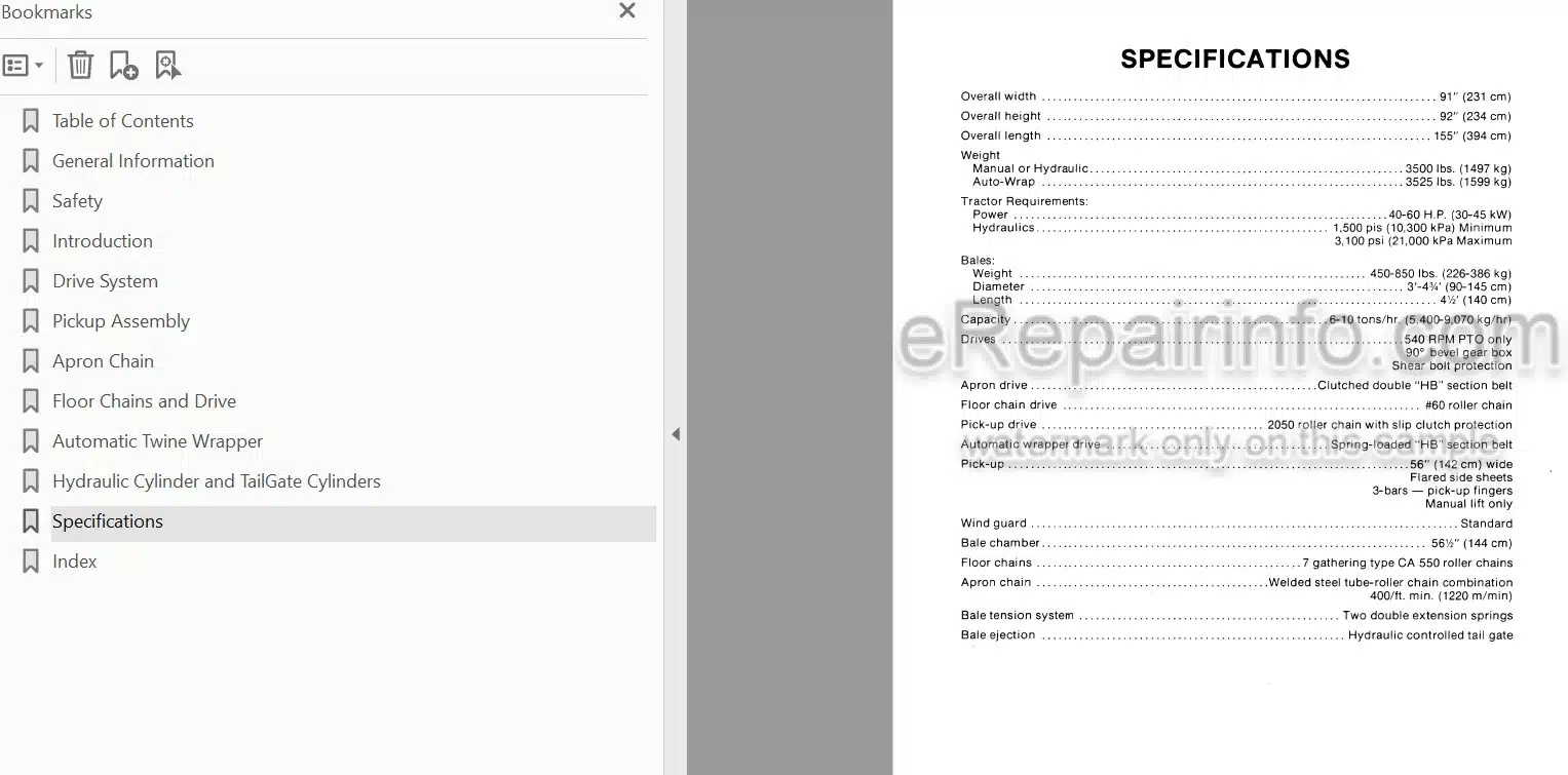 Photo 3 - New Holland 846 847 Service Manual Round Baler