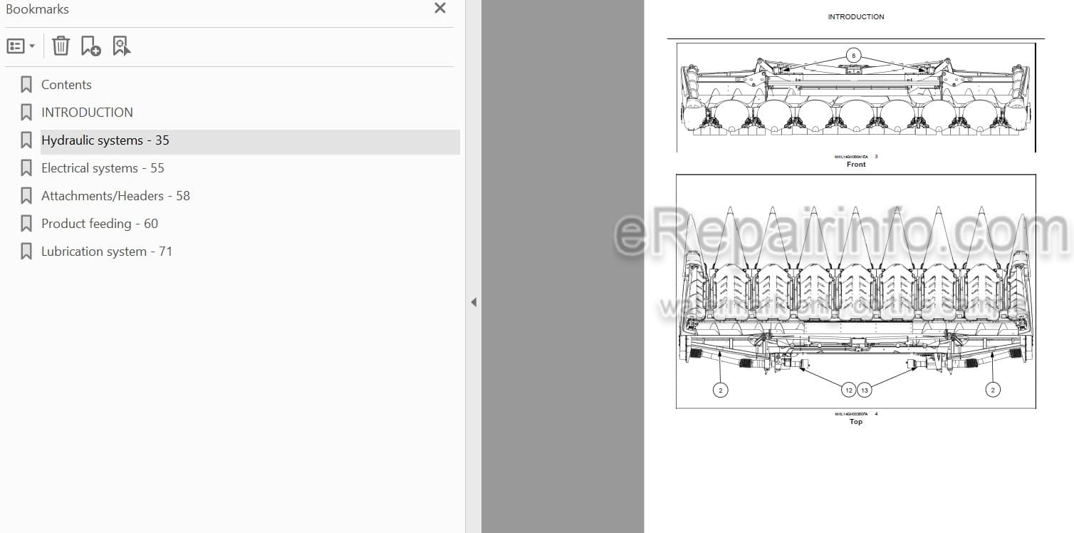 Photo 3 - New Holland 980CF 980CR Service Manual Corn Header