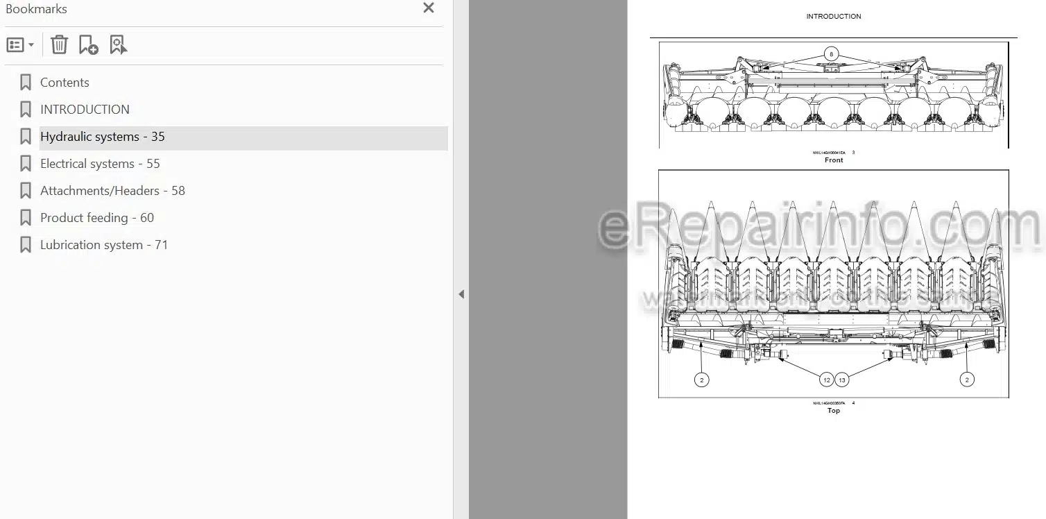Photo 3 - New Holland 980CF 980CR Service Manual Corn Header