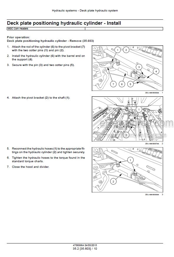 Photo 6 - New Holland 1037 Service Manual Bale Wagon