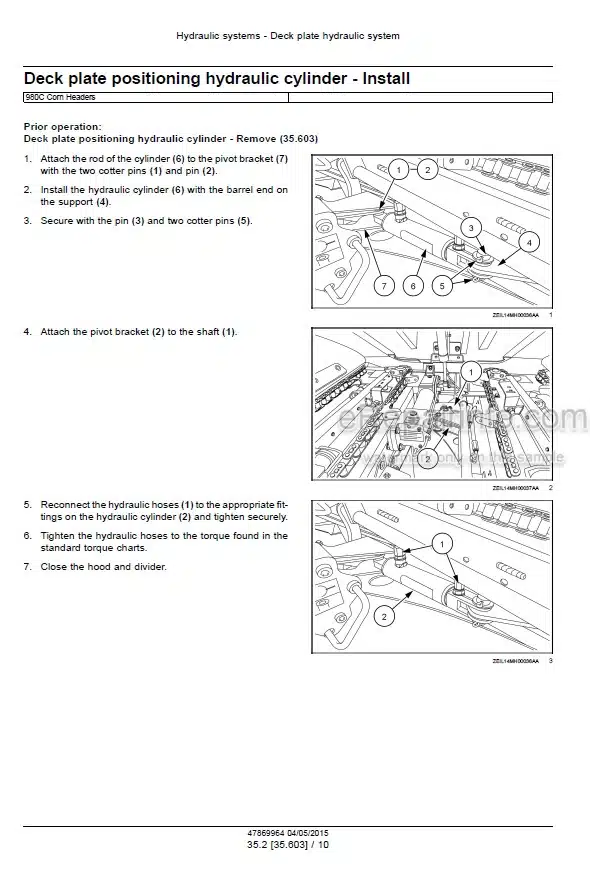 Photo 7 - New Holland 980CF 980CR Service Manual Corn Header