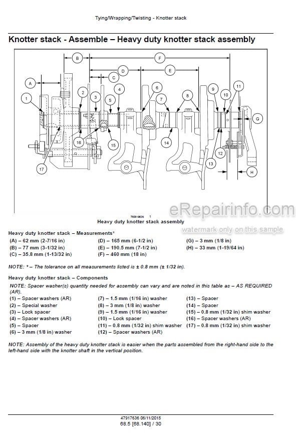 Photo 5 - New Holland BC5050 BC5060 BC5070 BC5070 Hayliner BC5080 Service Manual Square Baler