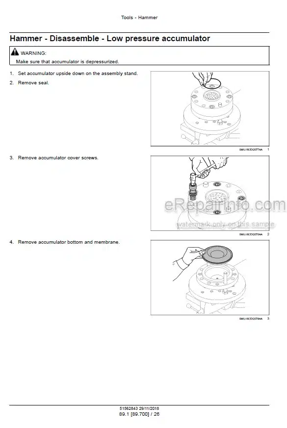 Photo 5 - New Holland CB150S Service Manual Hydraulic Breaker