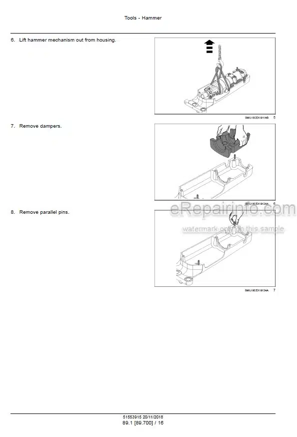 Photo 7 - New Holland CB18S CB27S CB37S Service Manual Hydraulic Breaker