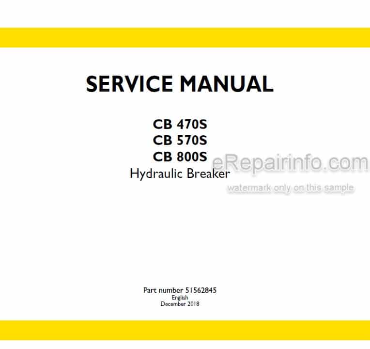 Photo 5 - New Holland CB470S CB570S CB800S Service Manual Hydraulic Breaker