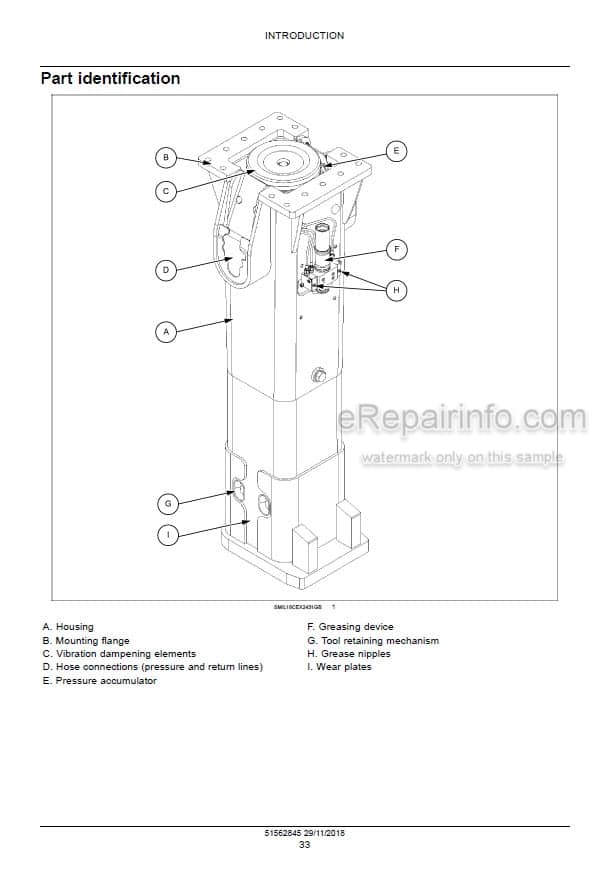 Photo 3 - New Holland CB470S CB570S CB800S Service Manual Hydraulic Breaker