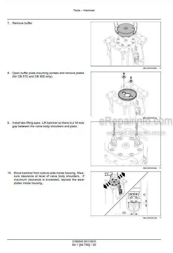 Photo 3 - New Holland CB470S CB570S CB800S Service Manual Hydraulic Breaker