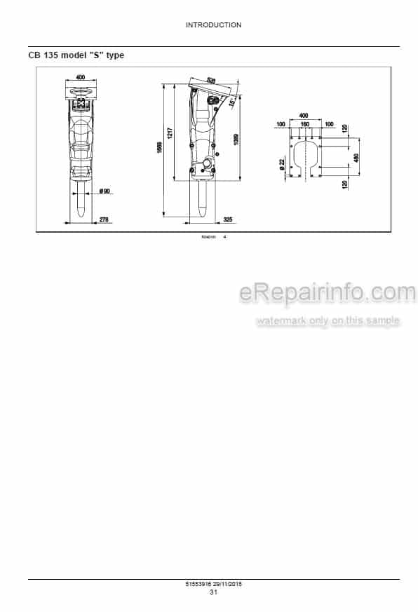 Photo 4 - New Holland CB80S CB90S CB135S Service Manual Hydraulic Breaker