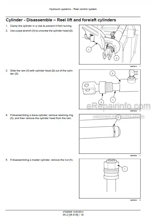 Photo 2 - New Holland DuraSwath 425HB 430HB 436HB 440HB Service Manual Draper Header