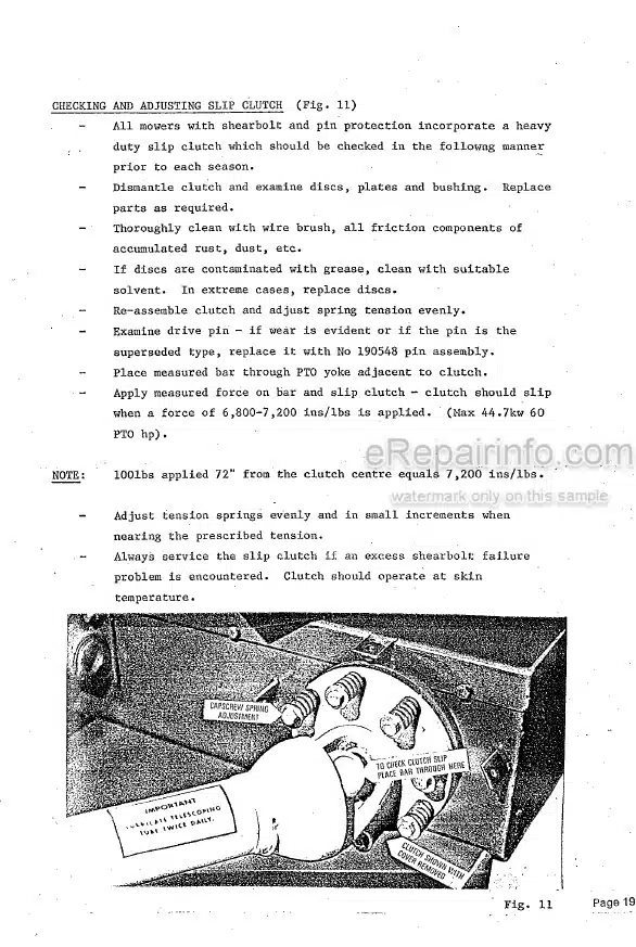 Photo 3 - New Holland Model 96 Service Manual Rotary Hay Mower