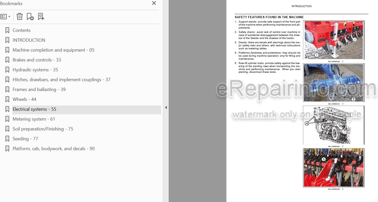 Photo 4 - New Holland PS2045 Service Manual Mechanical Seeder