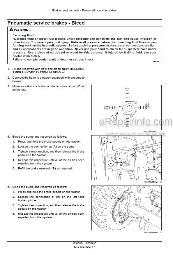 Photo 14 - New Holland Roll-Belt 150 180 Service Manual Round Baler