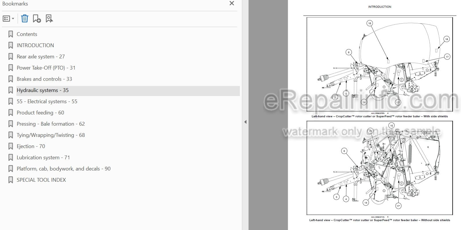 Photo 4 - New Holland Roll-Belt 150 180 Service Manual Round Baler