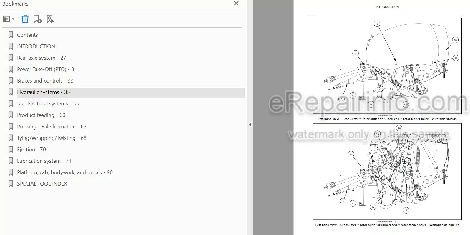 Photo 4 - New Holland Roll-Belt 150 180 Service Manual Round Baler